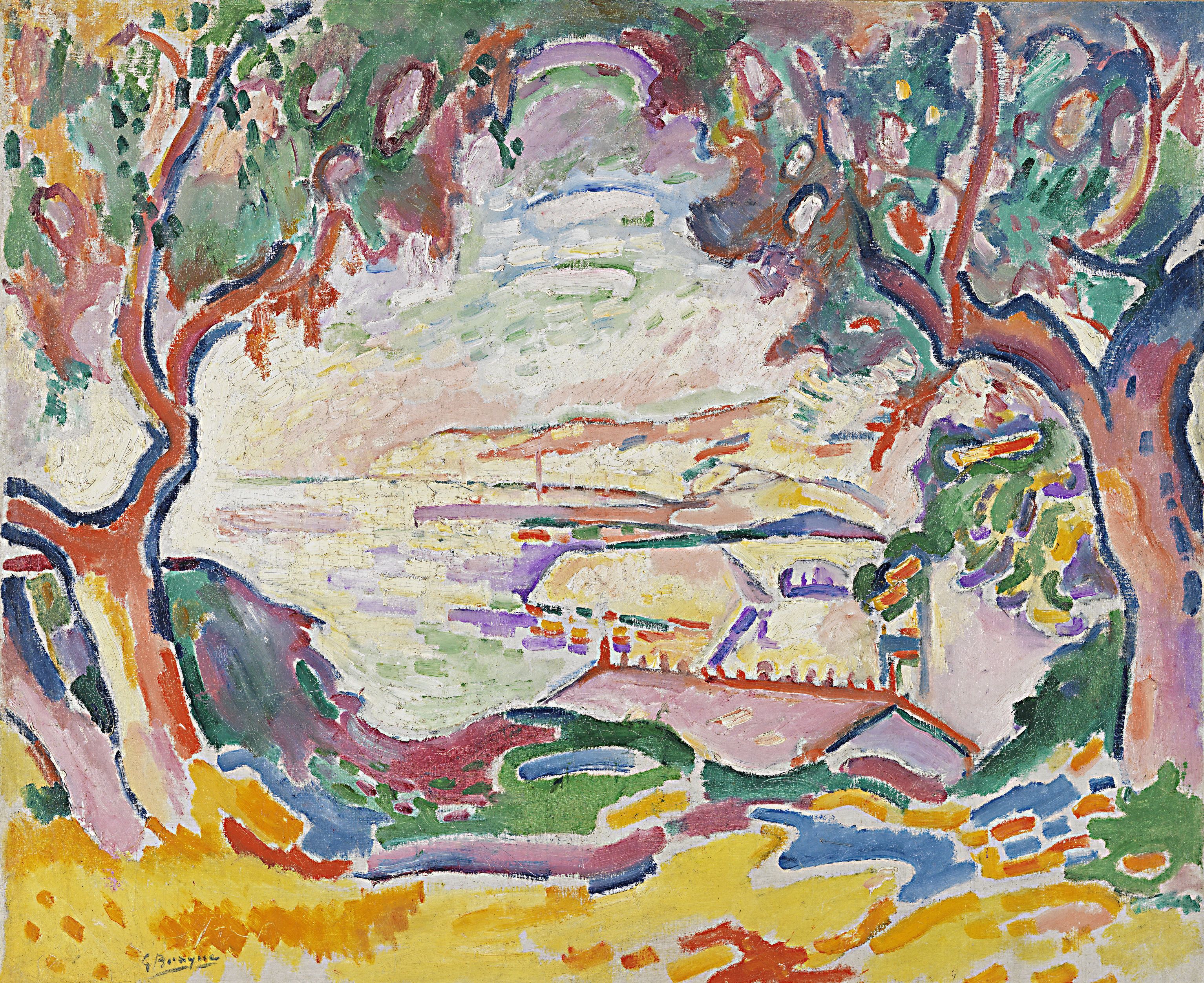 George Braque: Marine, L’Estaque, 1906, Öl auf Leinwand, 59 x 72,4 cm, Carmen Thyssen-Bornemisza Collection on loan at the Museo Nacional Thyssen-Bornemisza, Madrid, © VG Bild-Kunst, Bonn 2018