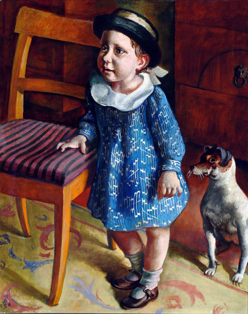 August Wilhelm Dressler, Kinderbildnis (Bildnis meiner Tochter), 1927 – 1928 Öl auf textilem Bildträger, 74,6 x 59,4 cm Kunsthalle Mannheim Foto: Kunsthalle Mannheim © August Wilhelm Dressler